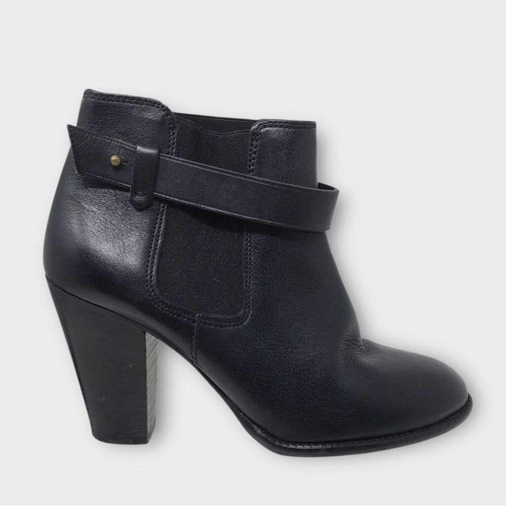 Madewell Black Leather Ankle Booties Heeled Lonnie Style Size 6.5